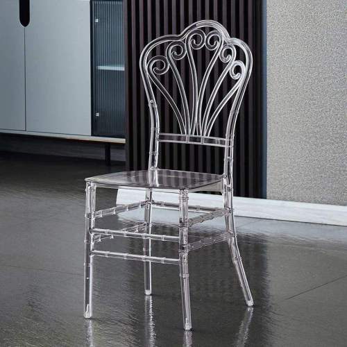 Modern Acrylic Stacking Kitchen White Cushion Chair
