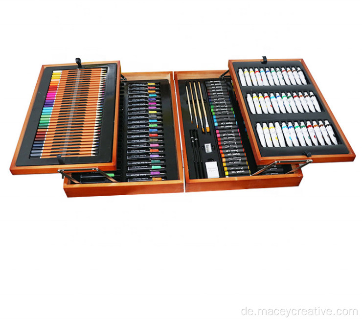 174pcs Holzkasten Zeichnen Malerei Art Stationery Set