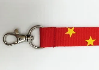 Red Silk Screen Lanyards With Yellow Star