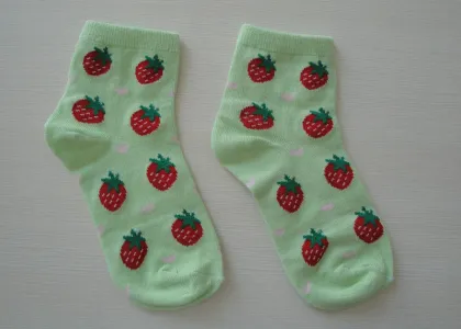 Customize Knitted Cotton Baby Socks , Jacquard Girl's Short Ankle Socks For Winter