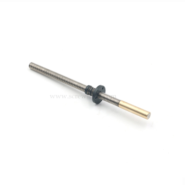 Durable Trapezoidal Screw Tr9.7x10.16 with POM Anti-Backlash Nut for Motor Drives
