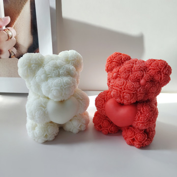 Rose Bear Shaped Candle Mold for DIY Projects and Wedding Decor