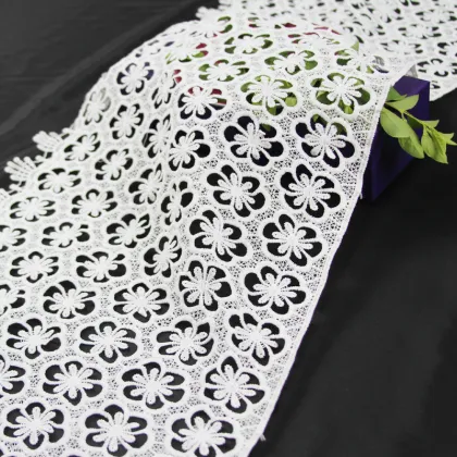 fancy flower design embroidered trims and borders