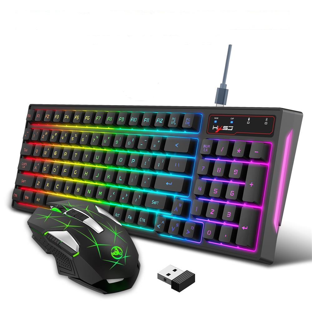 Tastiera e mouse luminosi wireless RGB per i giochi