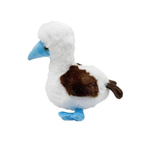 Blue foot white feather teal plush toy decoration