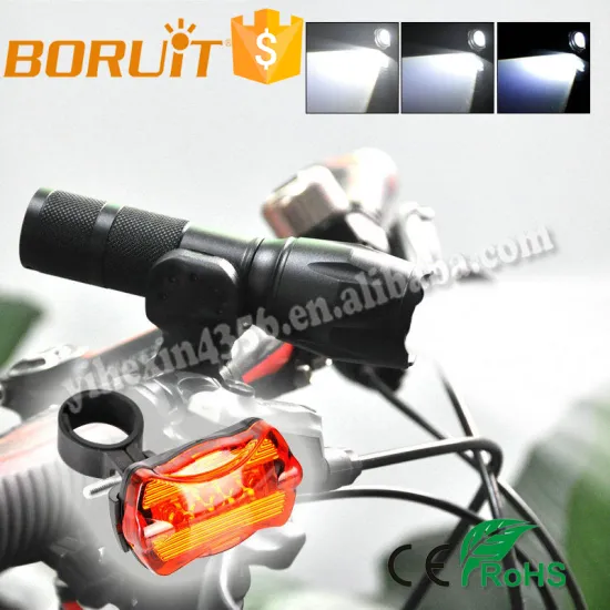 Boruit Flashlight with Amount and Bike Tail Light LED Bicycle Light