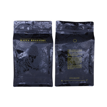 Fødevarekvalitet tilpasset udskrivning sidekile Genanvendelige mat sorte kaffeposer