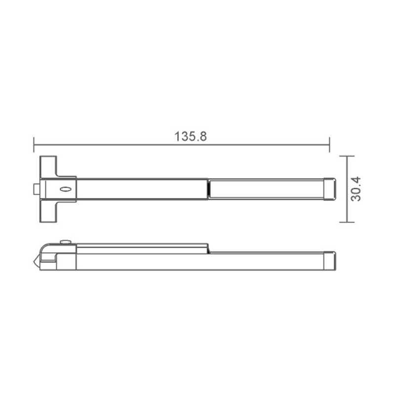 Push rod lock for single door 