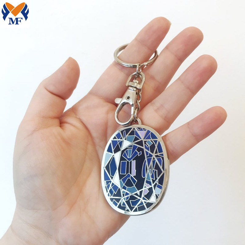 Sapphire Enamel Keychain