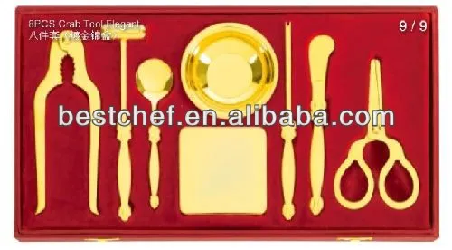 gold-plated 8-pcs Royal elegant cracker tools (gift box)