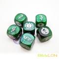 Customized Green Pearl Dice mit benutzerdefinierten Gravur auf sechs Seiten