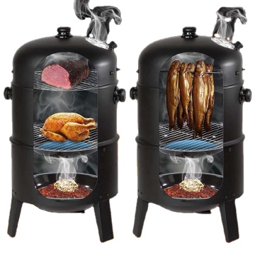 China Made Charcoal Bbq Grill 3 In 1 Smokeless Charcoal Bbq Grill Smoker Vertical Barrel Charcoal Barbecue Grill Smoker