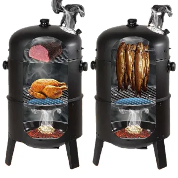 China Made Charcoal Bbq Grill 3 In 1 Smokeless Charcoal Bbq Grill Smoker Vertical Barrel Charcoal Barbecue Grill Smoker