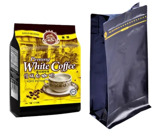 Flat Bottom Plastic Coffee Packaging Bag
