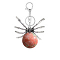 Unakite 16MM Ball Antique Silver Spider Pendant (47x40mm) Necklace 45cm Black Cord