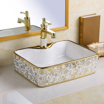 Bathroom Lavabo Golden Sink Gold Luxury Hotel Vanity Basin