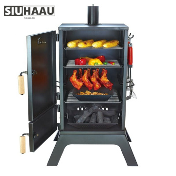 Garden Multifunction Charcoal BBQ Oven Vertical Stove Carbon Steel Barbecue Grills Smoker