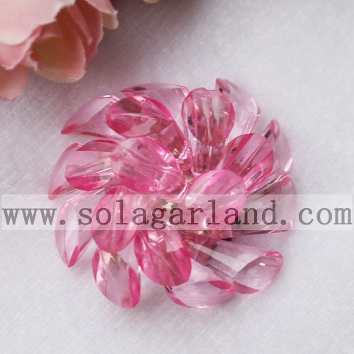 43 MM Acrílico Cristal Ferradura Beading Flores Decorativas