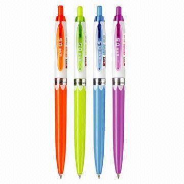 Click Type Ball Pens, 0.5mm Tip, Ink Colors Black and Blue