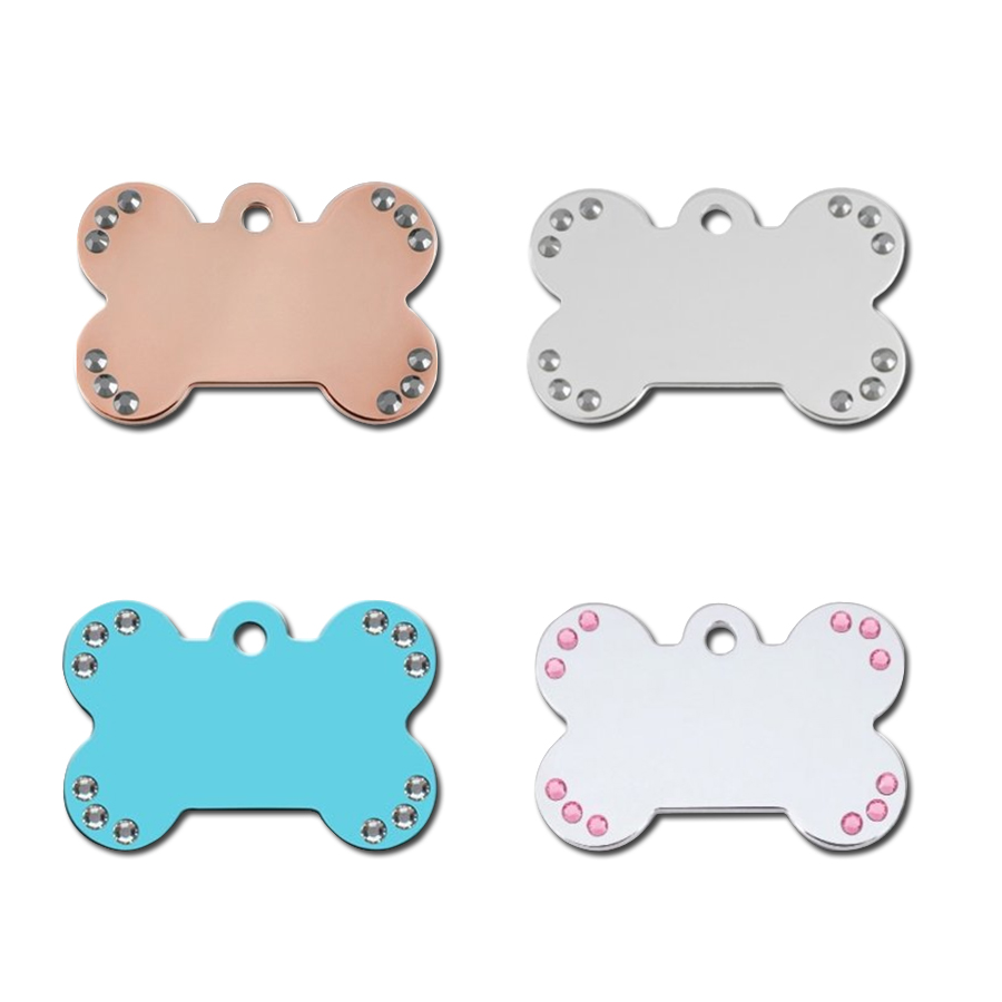 Customised Metal Blank Rhinestone Dog Tag