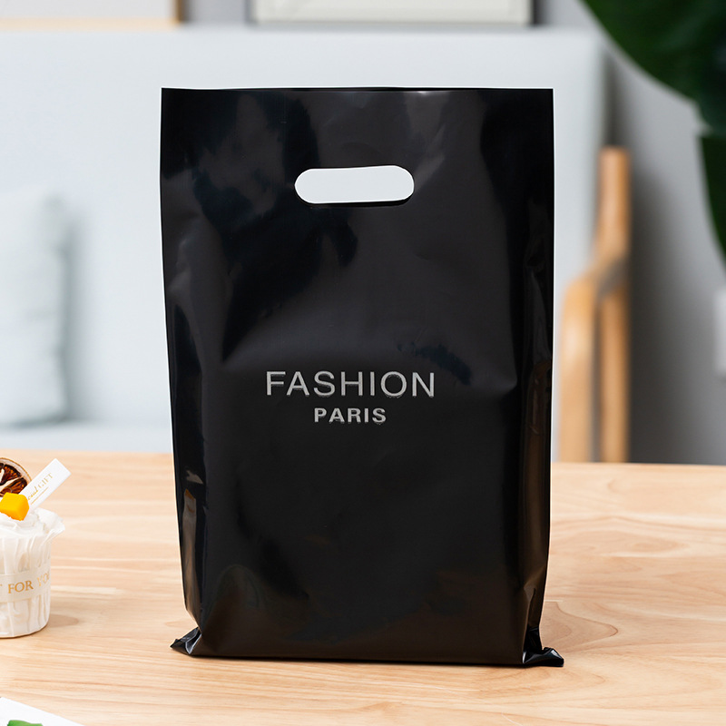 plastic handle die cut shopping bag