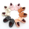 Soft Leather Baby Girl Moccasins with Bow