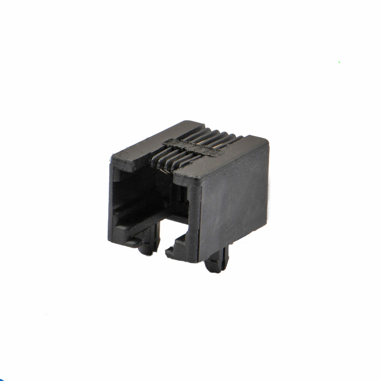 RJ11 6P4C Rede PCB Jacks Soquete Conector Preto