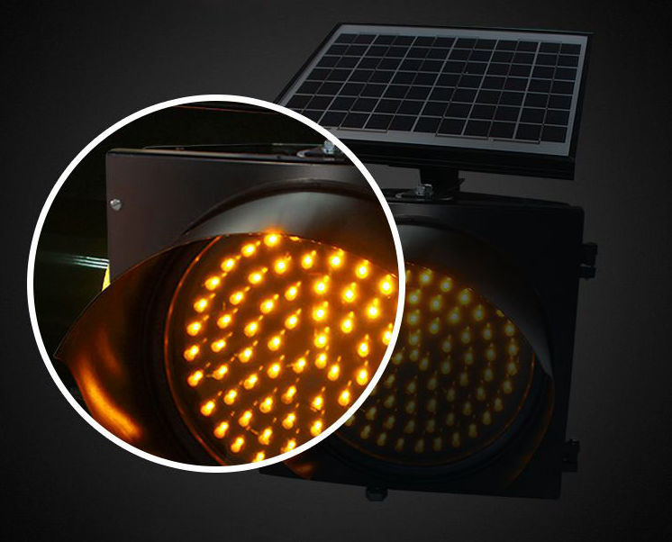  LED solar yellow flash traffic