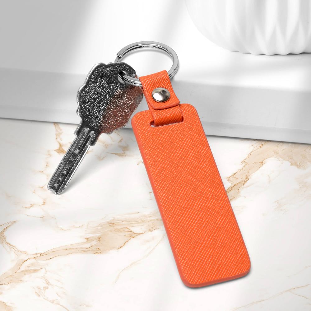 Aangepaste naam Diy Orange Card Holder en Keychain