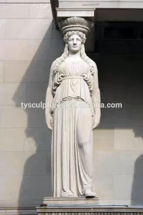 Traditional antique style architectural models stone lady column for sale