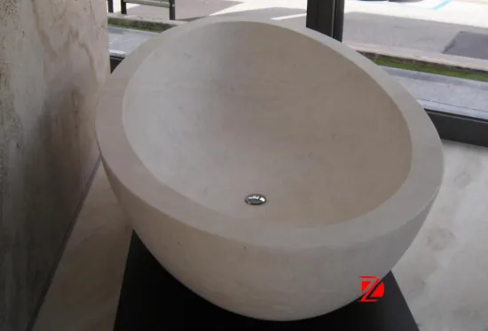 Natural stone oval bathtub