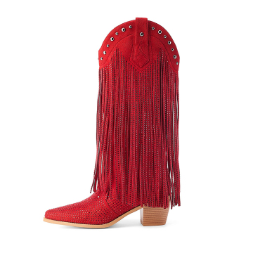 Women's Rhinestone Fringe Cowgirl Boots
