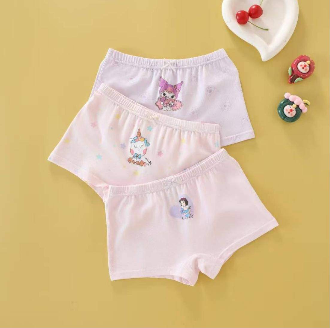 귀여운 만화 인쇄 소녀 4 개의 모퉁이 속옷