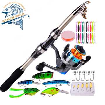 Portable 1.8m Carbon Fiber Sea Fishing Rod Reel Combo with Lures