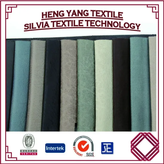 Durable Waterproof Bronzing Polyester Synthetic Leather for Sofa