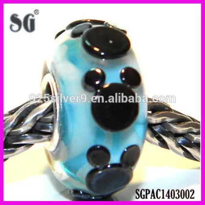 Alibaba China cheap crystal handmake Italy murano glass beads stamped 925 & Lampwork Murano glass beads with customized logo