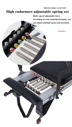 Aluminum Pilates Reformer: White Compact Home Equipment for Reformer Pilates