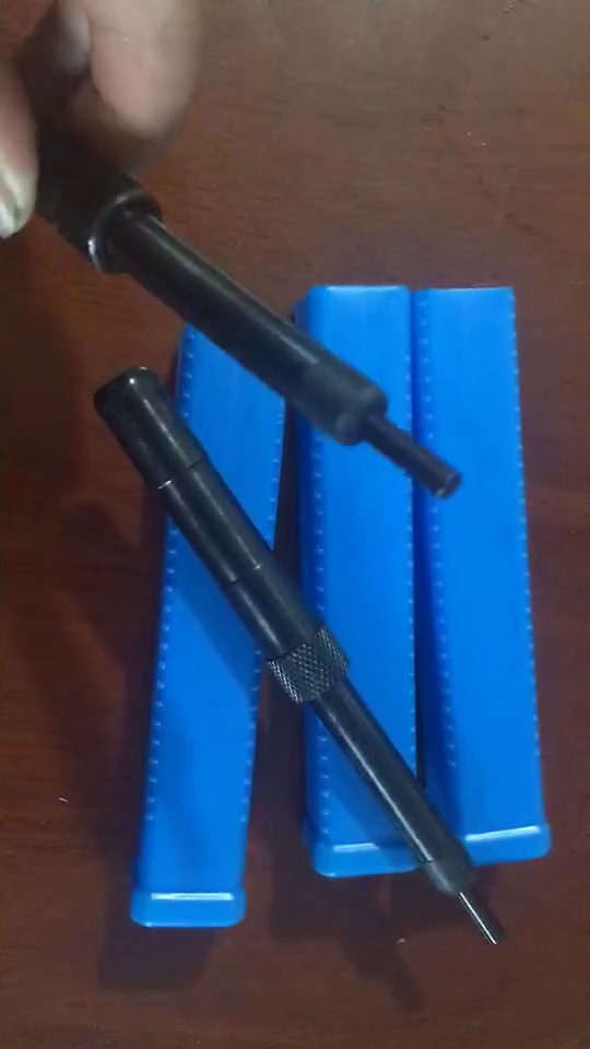 Automatic M4 Screw Sleeve Punch Tool - Zinc Alloy and Titanium Handle, Polybag Packaging