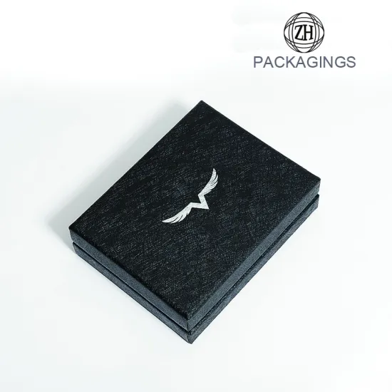 Custom handmade hot stamping black cosmetic box