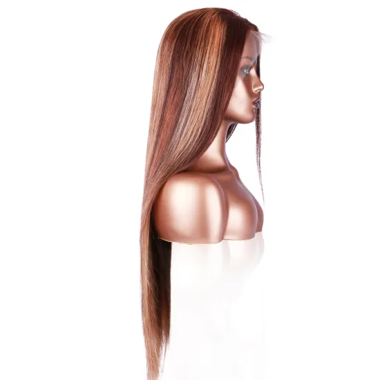 Wholesale Ready Stock Straight Front Cheap 360 Full Lace Frontal with Baby Hair 4x4 Closure Highlighted 100% Human Hair Wigs