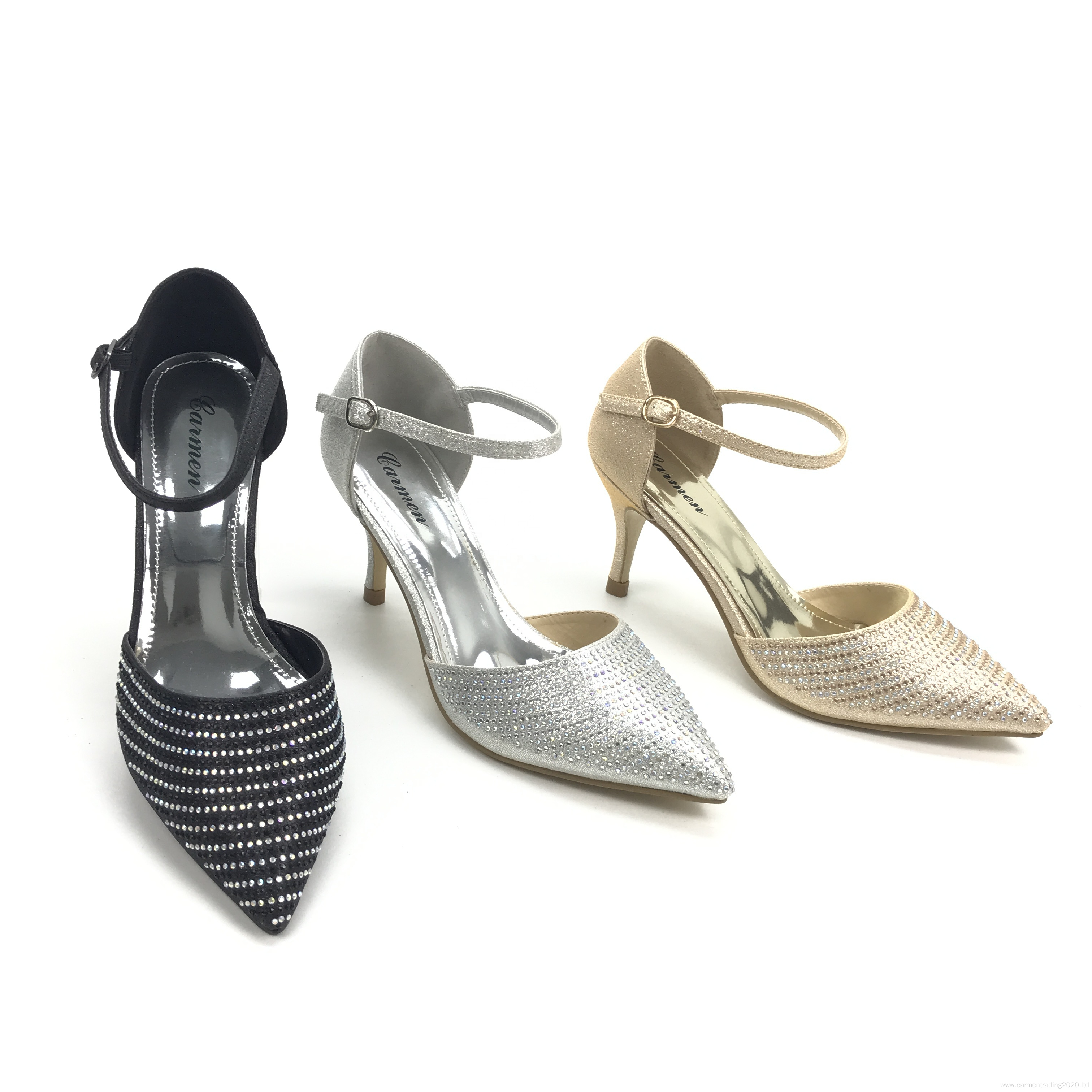 Women Ankle Strip Elegant D'Orsay Closed Pointed Pumps