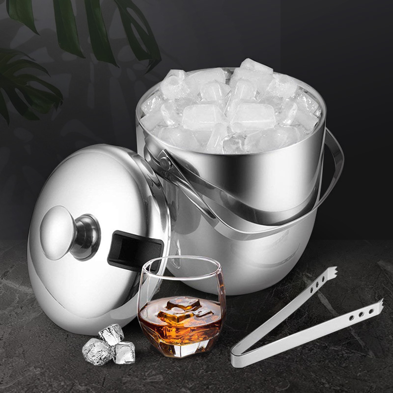 steel ice bucket set