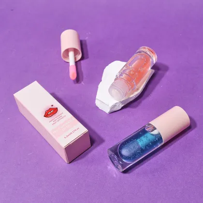 Custom Logo Wholesale Cosmetics: 5-Color Hydrating Lip Plumper, Fruit-Favored Glossy Clear Lip Oil