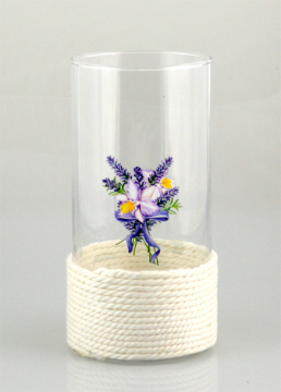Glass Vase with Cotton Rope and Beautiful Printing
