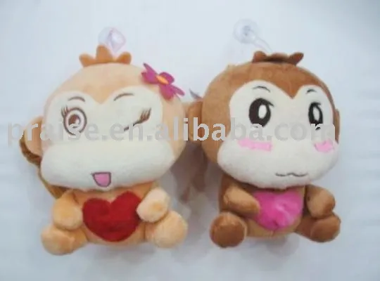 worried-happly monkey soft toy