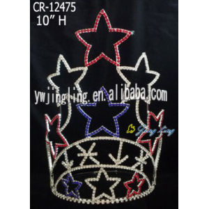 Patriotic crown 10inch fashion star Rhinestone Crowns