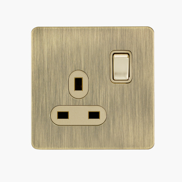 Gold Electrical One Gang 13A 3 Pin Switched Socket