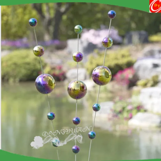 Stainless steel decorative balls chain, metal gazing spheres Blue& Purple color