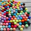 8mm / 10mm / 12mm / 14mm / 16mm / 18mm / 20mm warna merah Gumball Acrylic Solid Beads untuk Kalung Perhiasan