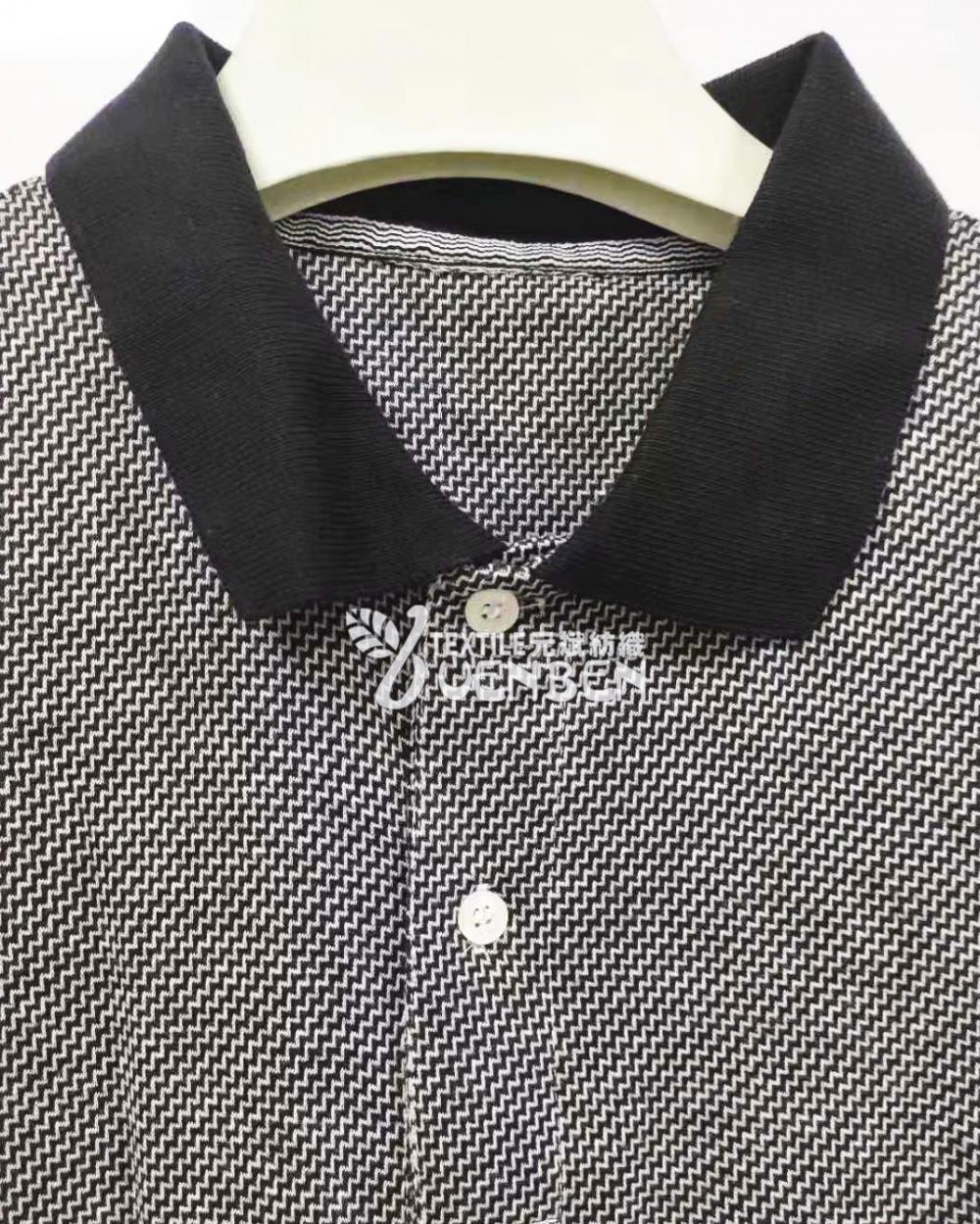 65%Poly 35%Cotton Jacquard Fabric Short Sleeve